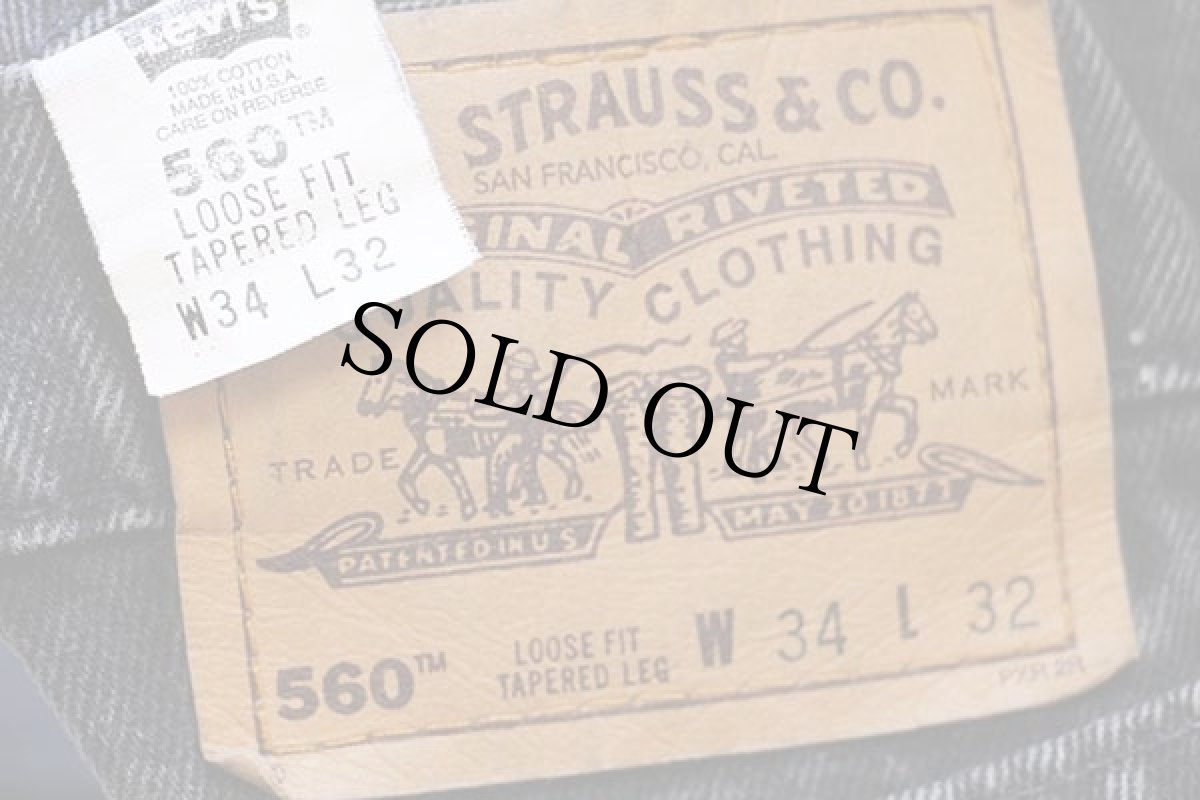 画像6: 90s USA製 Levi'sリーバイス 560 ブラック デニムパンツ w34 L32★18 (6)