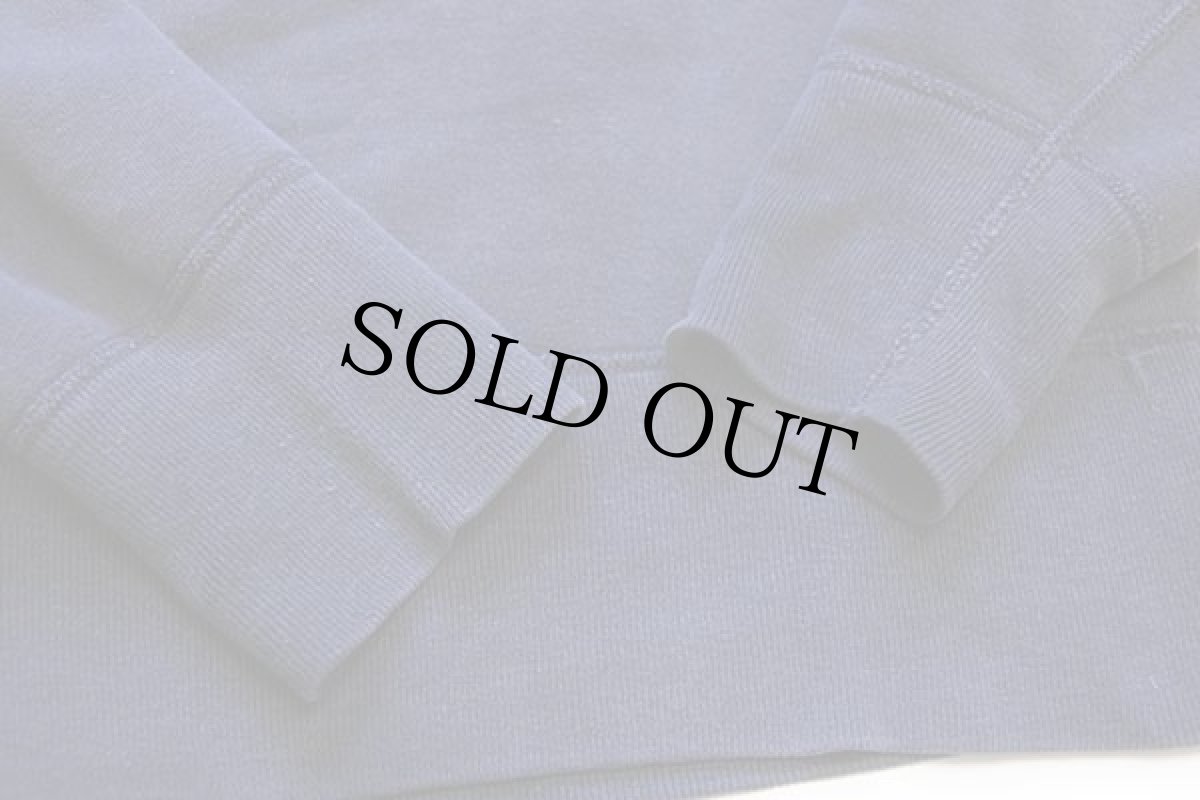 画像5: 50s UNKNOWN フラタニティ ひび割れプリント リブ長 コットン スウェット ナス紺 フェード (5)