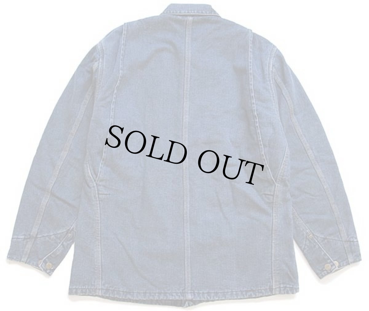 画像2: 80s USA製 carharttカーハート ブランケットライナー デニム チョアコート カバーオール M (2)