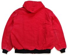 画像2: 80s USA製 carharttカーハート ダック地 アクティブジャケット パーカー 赤 2XL (2)