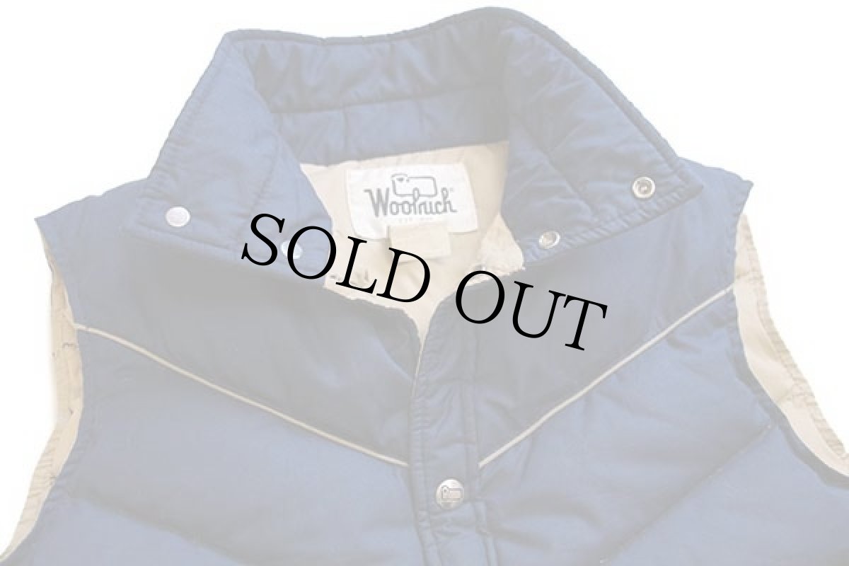 画像3: 70s Woolrichウールリッチ ダウンベスト 紺 (3)