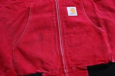 画像6: 80s USA製 carharttカーハート ダック地 アクティブジャケット パーカー 赤 2XL (6)