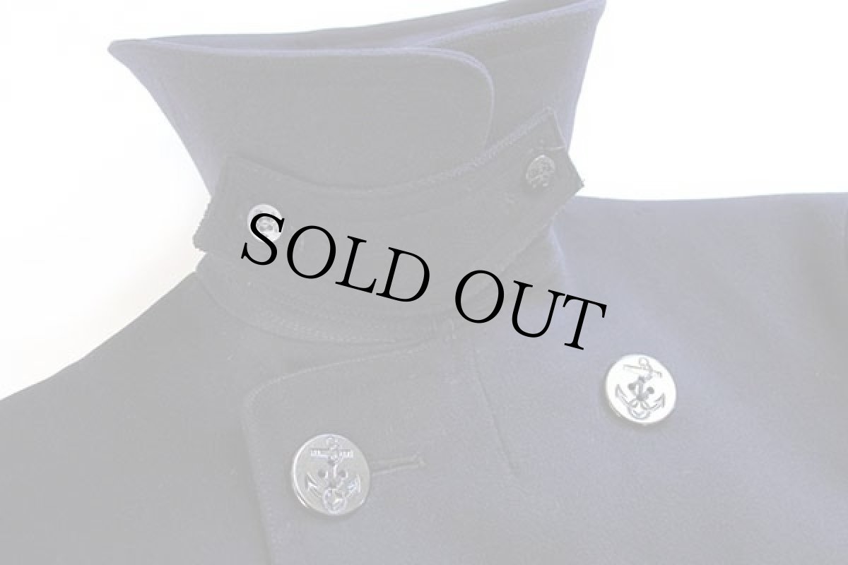 画像3: 40s 米軍 U.S.NAVY NAVAL 10ボタン メルトン ウール ピーコート 濃紺 (3)