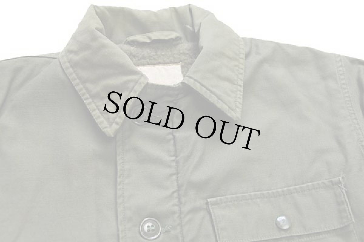 画像4: 70s 米軍 U.S.NAVY A-2 ステンシル デッキジャケット オリーブグリーン S (4)