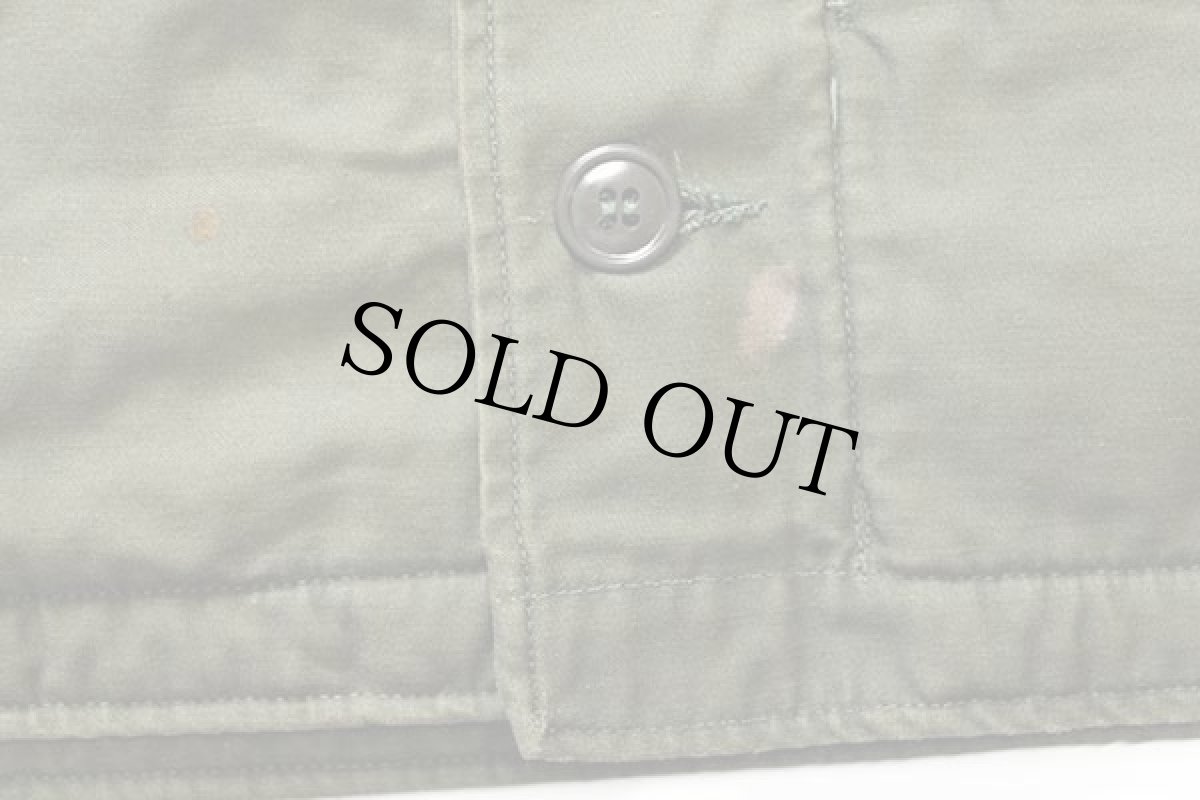 画像8: 70s 米軍 U.S.NAVY A-2 ステンシル デッキジャケット オリーブグリーン S (8)