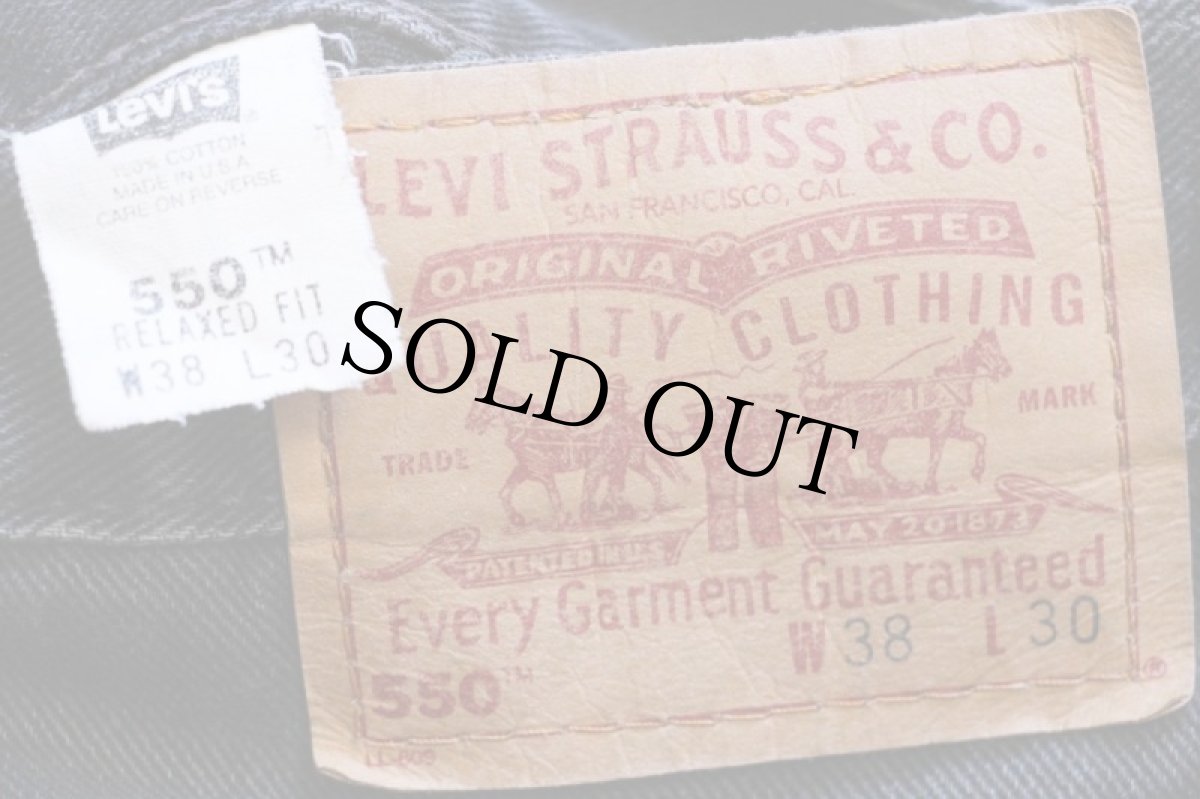 画像6: 00s USA製 Levi'sリーバイス 550 ブラック デニムパンツ w38 L30★69 (6)