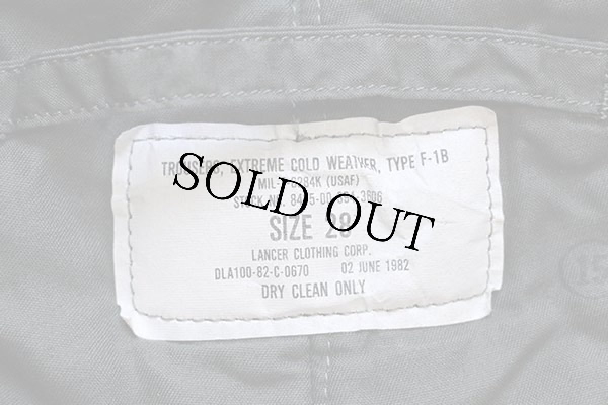 画像6: 80s 米軍 USAF F-1B キルティングライナー フライトパンツ サスペンダー付き セージグリーン 28 (6)