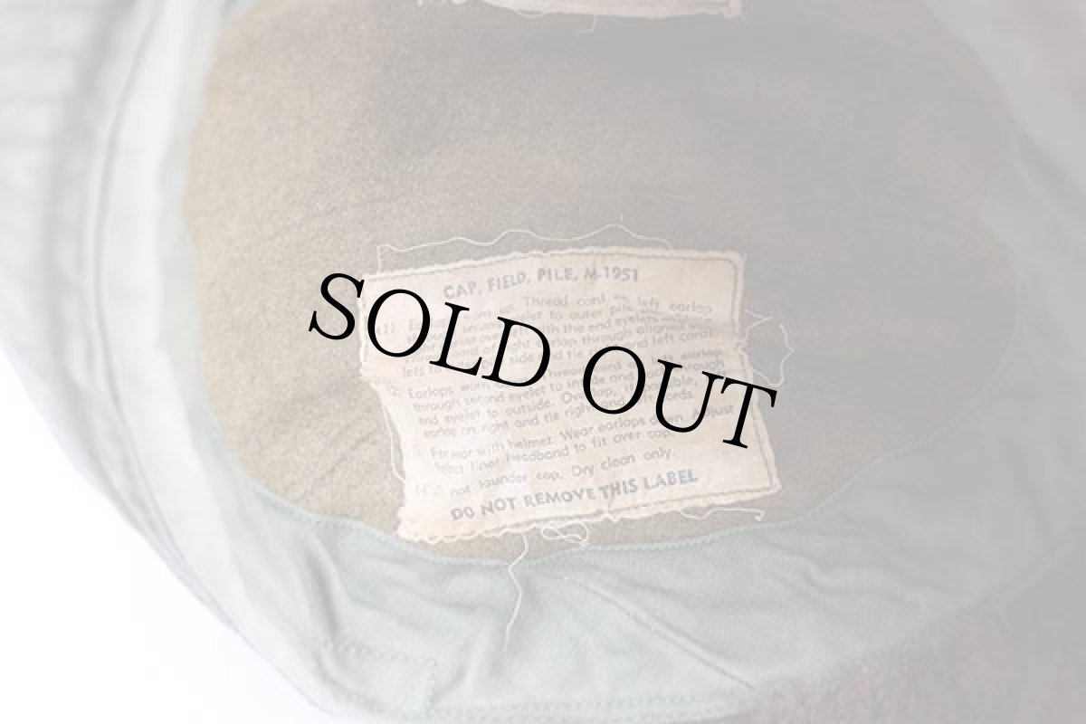 画像8: 50s 米軍 U.S.ARMY M-51 アルパカ パイルキャップ オリーブグリーン 6 3/4★M-Q1 (8)