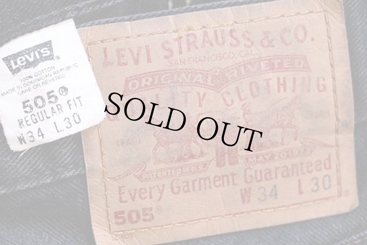 画像6: 00s Levi'sリーバイス 505 ブラック デニムパンツ w34 L30★30 (6)