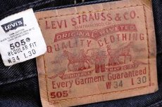 画像6: 00s Levi'sリーバイス 505 ブラック デニムパンツ w34 L30★30 (6)