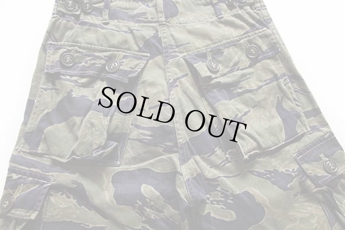 画像5: 60s ベトナム タイガーカモ コットン カーゴパンツ w27 (5)