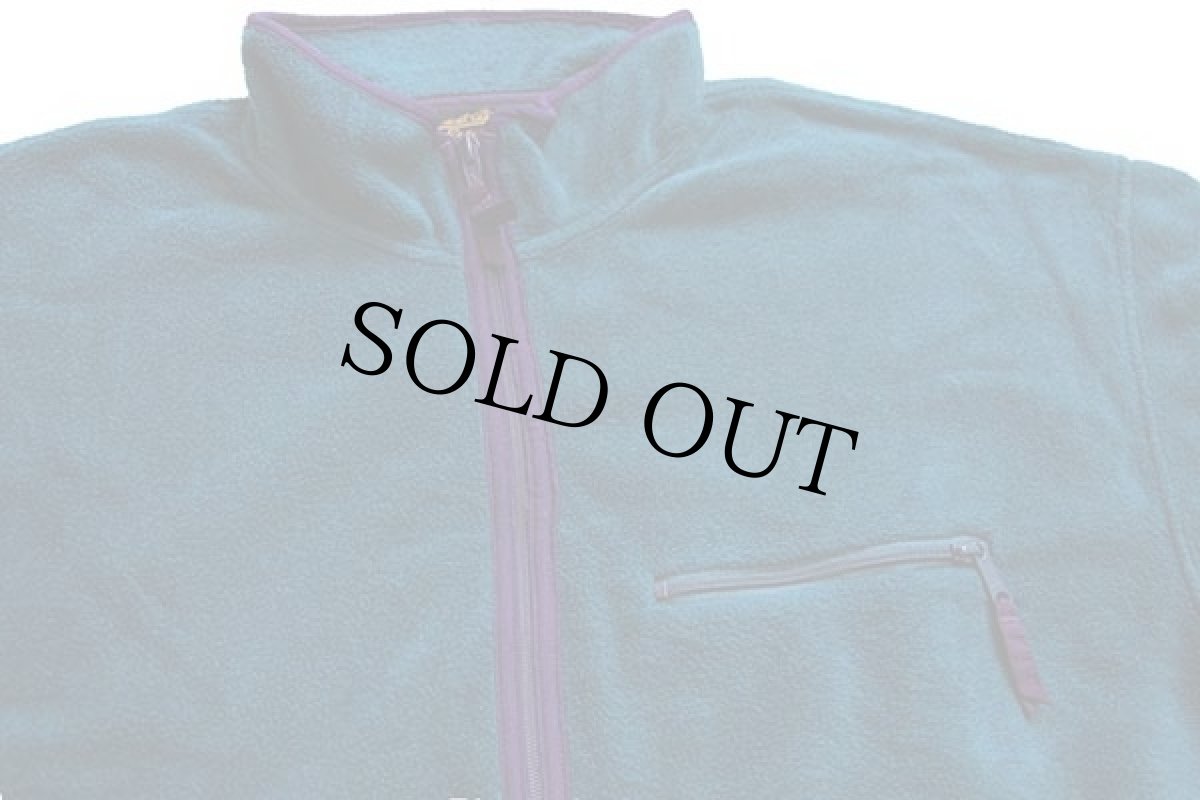 画像3: 80s USA製 EddieBauerエディーバウアー ハーフジップ プルオーバー POLARTEC フリース 緑×紫 XL (3)