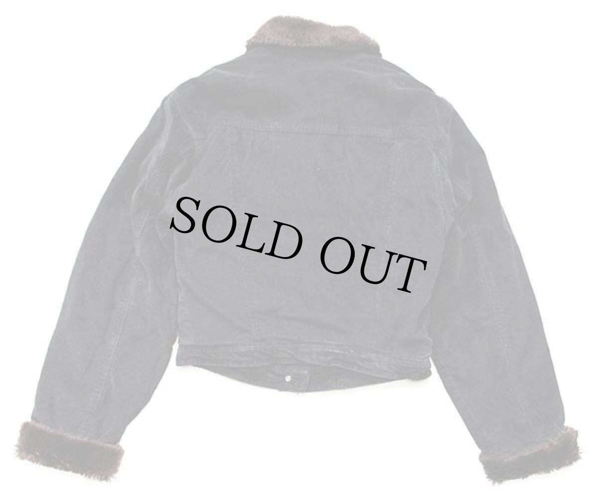 画像2: Leeリー ボアライナー ショート丈 コーデュロイジャケット 黒 S★ユーロ (2)