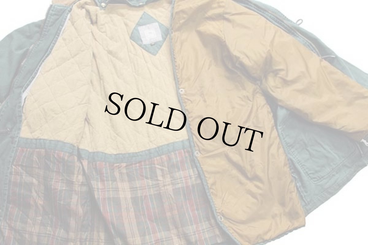 画像5: 90s TWEED RIVER OUTFITTER キルティングライナー付き コットン キャンバス フィールドコート 緑★ジャケット (5)