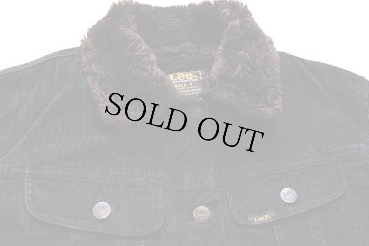 画像3: Leeリー ボアライナー ショート丈 コーデュロイジャケット 黒 S★ユーロ (3)