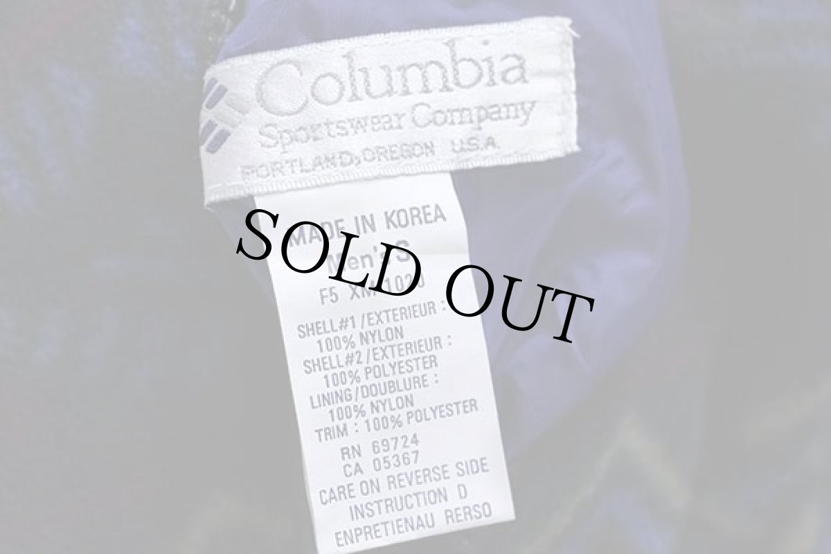 画像7: 90s Columbiaコロンビア リバーシブル 総柄 フリース×ナイロン ベスト 青紫 S (7)