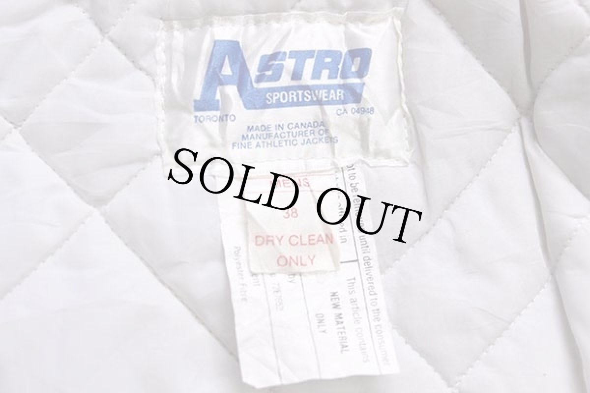 画像4: 90s カナダ製 ASTRO 38 刺繍 キルティングライナー ナイロン コーチジャケット 青 38 (4)