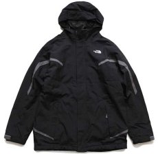 画像1: THE NORTH FACEノースフェイス HYVENT フリースライナー付き ナイロンパーカー 黒×グレー BOY'S XL (1)