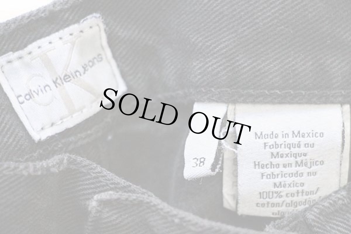 画像6: 90s メキシコ製 Calvin Kleinカルバンクライン EASY FIT ブラック デニムパンツ 後染め w38 (6)