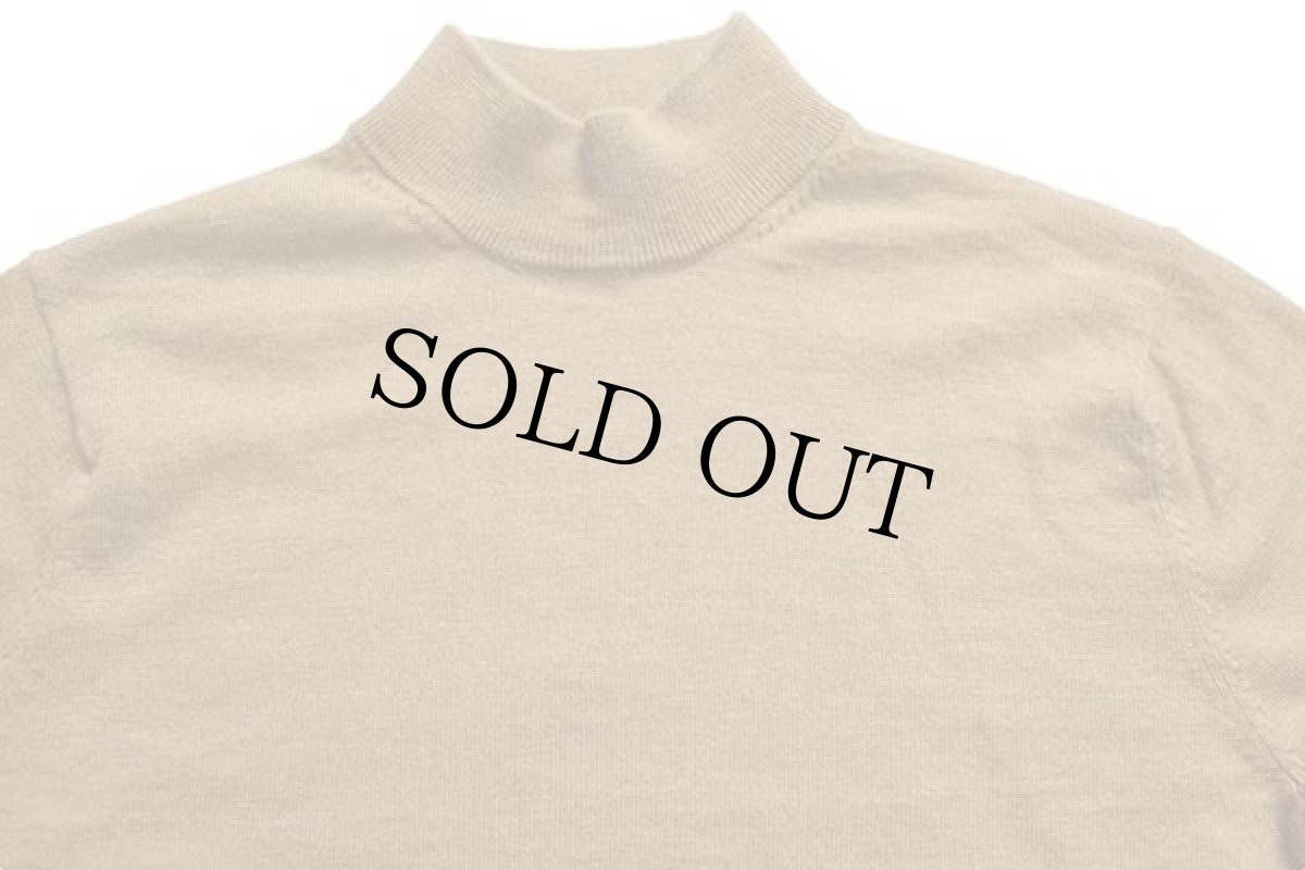 画像3: オーストラリア製 MURANO 無地 モックネック メリノウールニット セーター 薄茶 S (3)