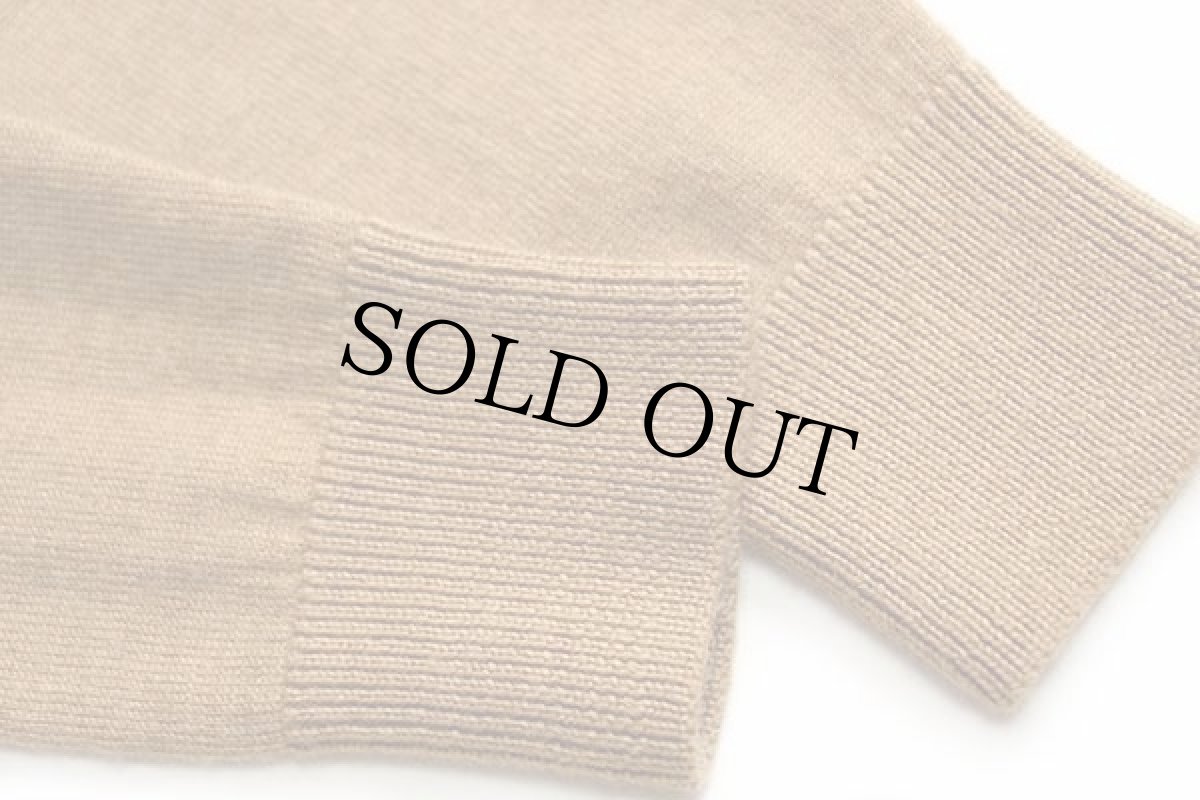 画像6: オーストラリア製 MURANO 無地 モックネック メリノウールニット セーター 薄茶 S (6)