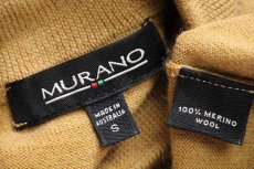 画像4: オーストラリア製 MURANO 無地 モックネック メリノウールニット セーター 薄茶 S (4)