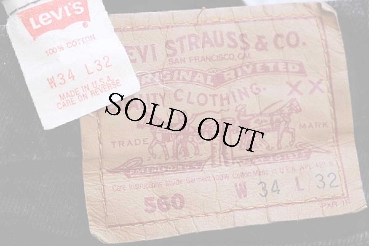 画像6: 90s USA製 Levi'sリーバイス 560 ブラック デニムパンツ w34 L32★19 (6)