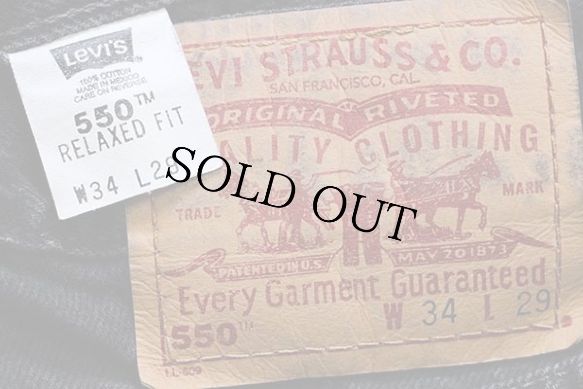 画像6: 00s メキシコ製 Levi'sリーバイス 550 ブラック デニムパンツ w34 L29 (6)