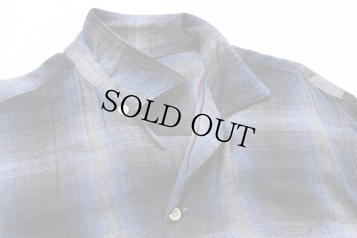 画像4: 60s PENNEY'S TOWNCRAFT オンブレチェック レーヨン オープンカラーシャツ M (4)