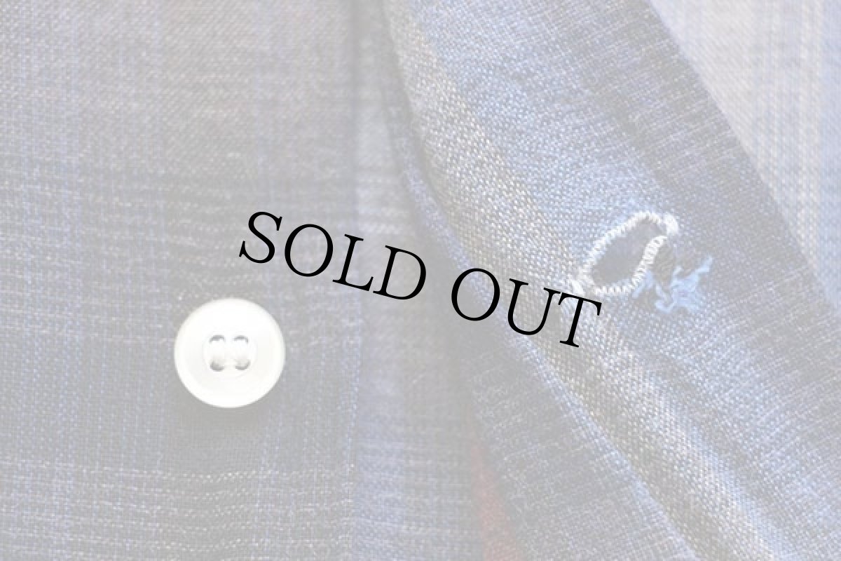 画像6: 60s PENNEY'S TOWNCRAFT オンブレチェック レーヨン オープンカラーシャツ M (6)