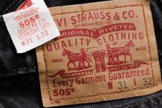 画像6: 90s メキシコ製 Levi'sリーバイス 505 ブラック デニムパンツ w31 L32★31 (6)