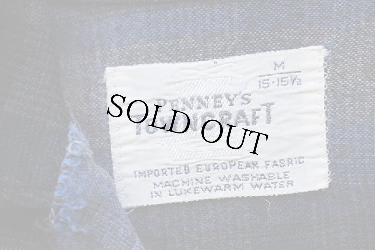 画像3: 60s PENNEY'S TOWNCRAFT オンブレチェック レーヨン オープンカラーシャツ M (3)