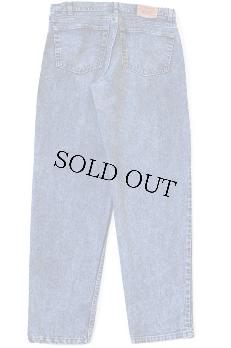 画像3: 90s USA製 Levi'sリーバイス 550 ケミカルウォッシュ カラーデニムパンツ 紺 w38 L32★アシッド (3)