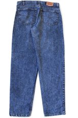 画像3: 90s USA製 Levi'sリーバイス 550 ケミカルウォッシュ カラーデニムパンツ 紺 w38 L32★アシッド (3)