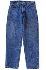 画像2: 90s USA製 Levi'sリーバイス 550 ケミカルウォッシュ カラーデニムパンツ 紺 w38 L32★アシッド (2)