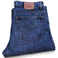 画像1: 90s USA製 Levi'sリーバイス 550 ケミカルウォッシュ カラーデニムパンツ 紺 w38 L32★アシッド (1)