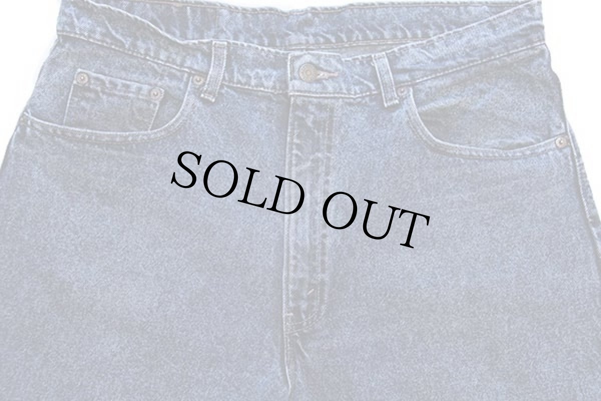 画像4: 90s USA製 Levi'sリーバイス 550 ケミカルウォッシュ カラーデニムパンツ 紺 w38 L32★アシッド (4)