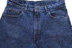 画像4: 90s USA製 Levi'sリーバイス 550 ケミカルウォッシュ カラーデニムパンツ 紺 w38 L32★アシッド (4)