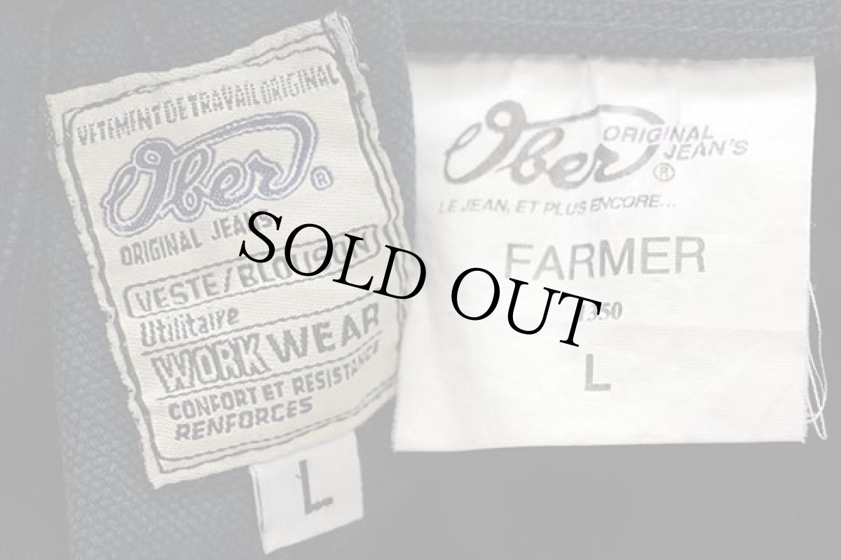 画像4: Ober ORIGINAL JEANS ダック地 カバーオール 紺 フェード L (4)