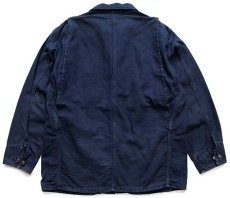 画像2: Ober ORIGINAL JEANS ダック地 カバーオール 紺 フェード L (2)