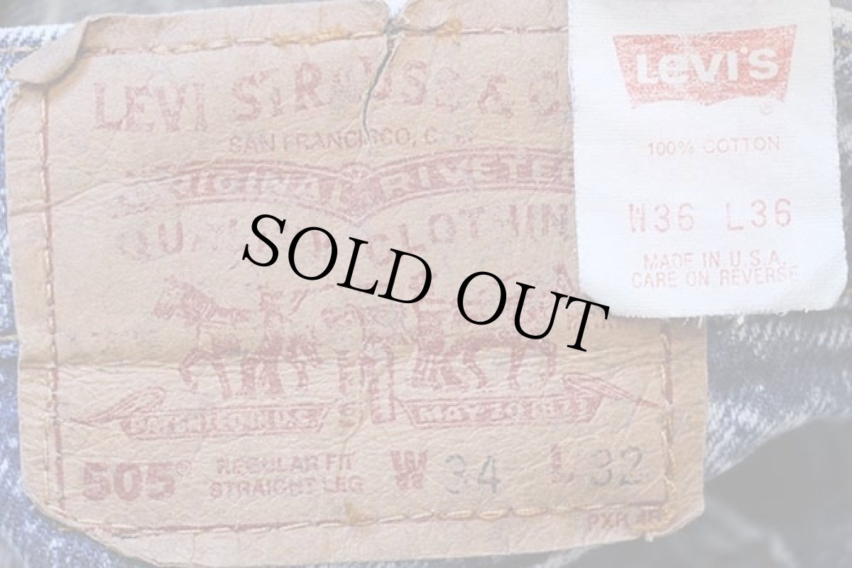画像6: 80s USA製 Levi'sリーバイス 505 ケミカルウォッシュ デニムパンツ w36★アシッド (6)