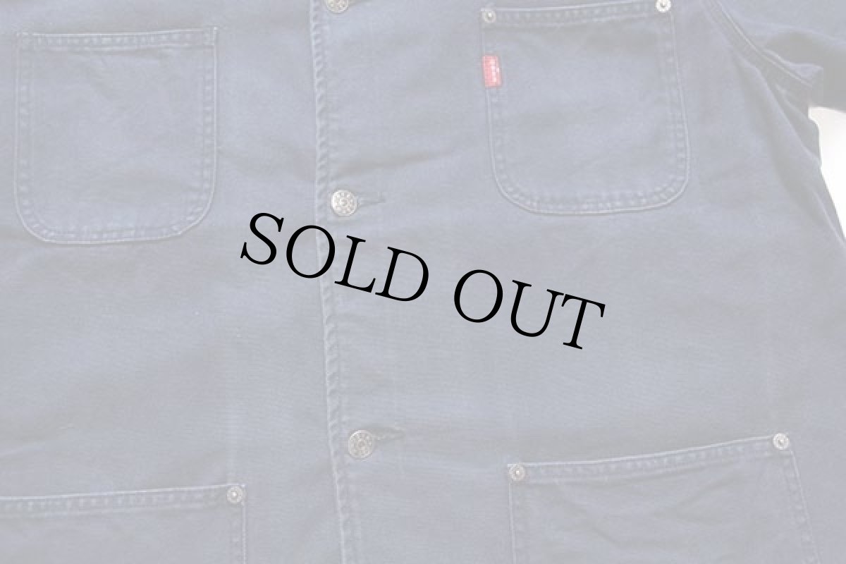 画像5: Ober ORIGINAL JEANS ダック地 カバーオール 紺 フェード L (5)