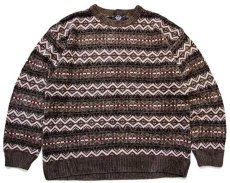 画像1: 90s DOCKERSドッカーズ フェアアイル柄 レーヨン×アクリルニット セーター L★Levi'sリーバイス (1)