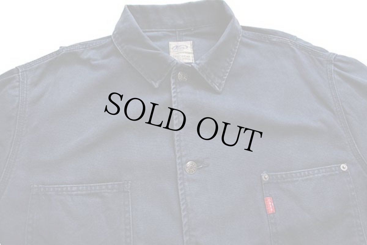 画像3: Ober ORIGINAL JEANS ダック地 カバーオール 紺 フェード L (3)