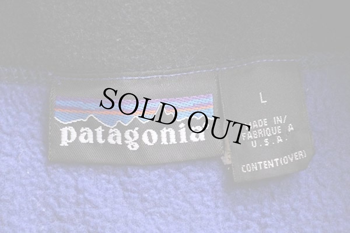画像4: 90s USA製 patagoniaパタゴニア ワンポイント フリースベスト 青 L (4)