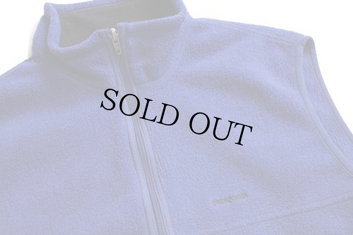 画像3: 90s USA製 patagoniaパタゴニア ワンポイント フリースベスト 青 L (3)