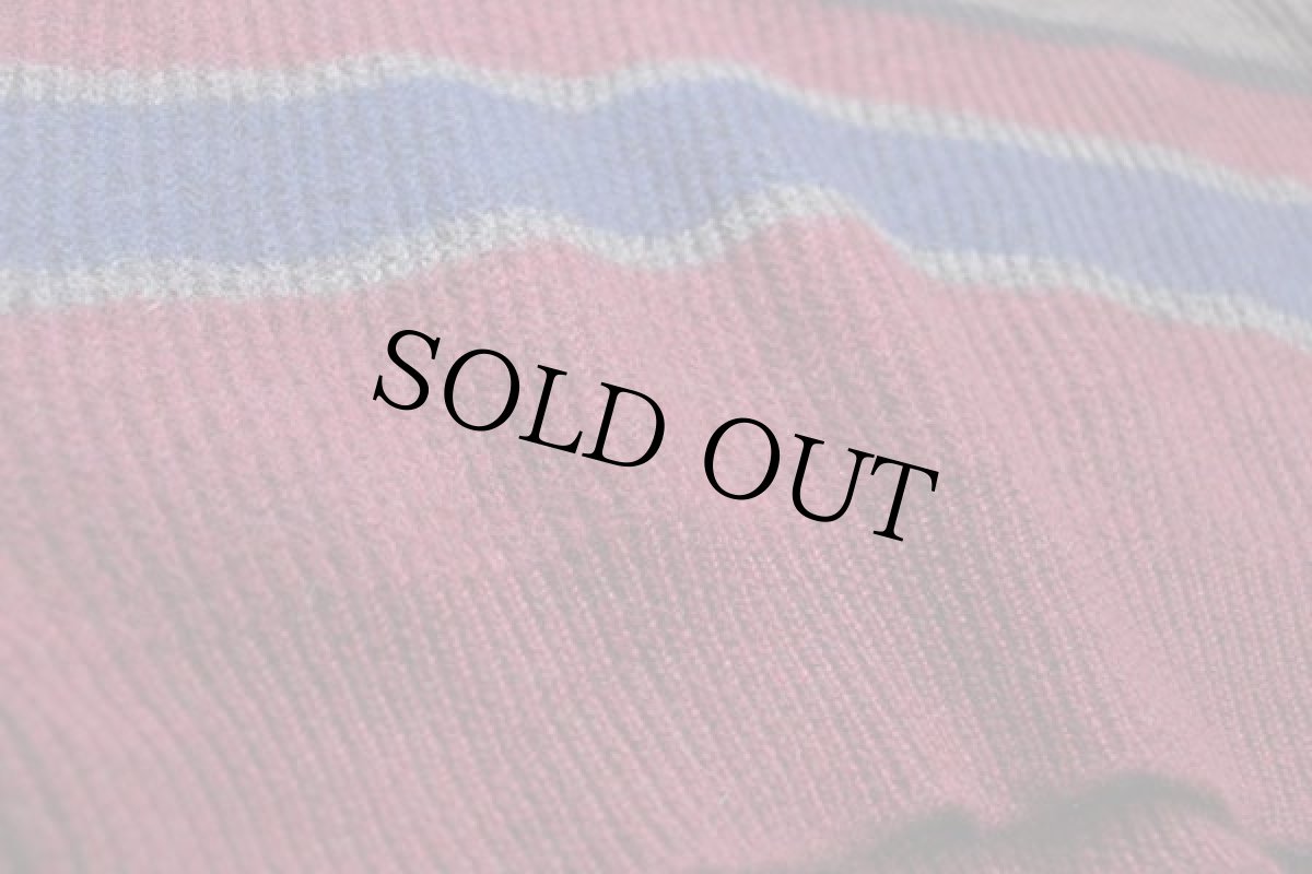 画像5: 90s BOSTON TRADERS ランダムボーダー ショールカラー ウールニット セーター L (5)