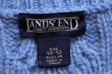 画像4: 00s LANDS'ENDランズエンド ケーブル編み ウールニット セーター ブルー ミックス XXL★フィッシャーマン (4)