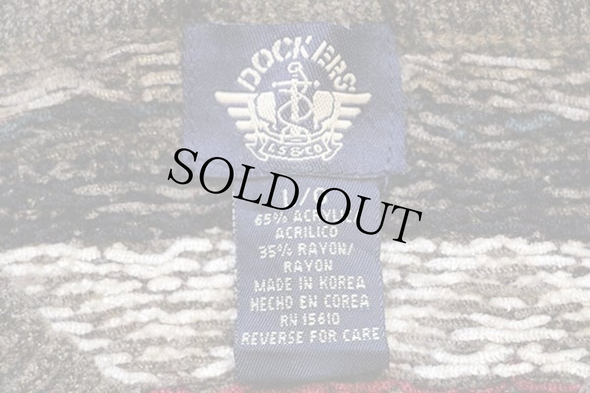 画像4: 90s DOCKERSドッカーズ フェアアイル柄 レーヨン×アクリルニット セーター L★Levi'sリーバイス (4)