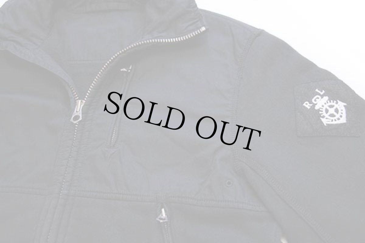 画像4: 00s ポロ ラルフローレン フェルトパッチ付き スウェット 切り替え ジャケット 黒 M (4)